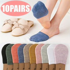 10 Pairs Women Toe Topper Socks Toe Liner Sock Half Socks No Show Low Cut Socks