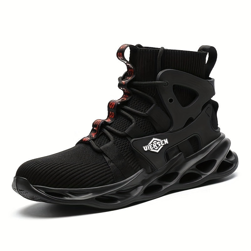 Men's Durable Work Shoes Lace Up Anti skid Construction Sneakers
