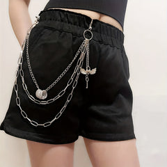 Layered Pants Chain Hip Hop Rings Pendent Waist Chain for Women