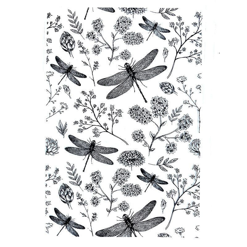 Dragonfly Flower Seal Stamps For Card Making Deco