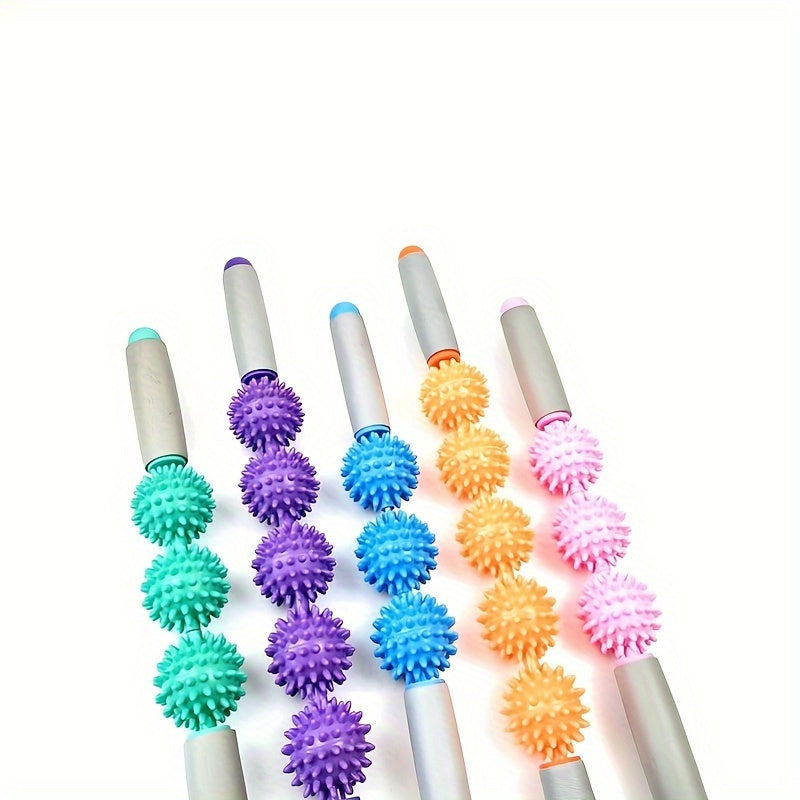 3 5 Wheels Yoga Fascia Stick Fitness Massage Roller for Muscle Relaxation
