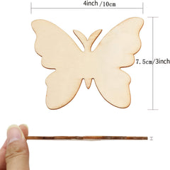 10pcs Wooden Butterfly Painted DIY Embryo Models Children's Cartoon Painting