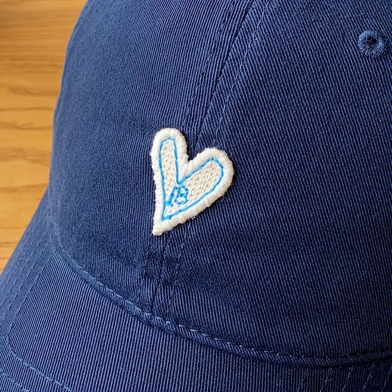 Heart Label Patch Baseball Cap Adjustable Couple Dad Hats Unisex Sun Hats