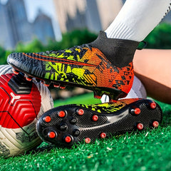 Boys High Top AG Soccer Cleats Lightweight Non Slip Sport Shoes For Kids