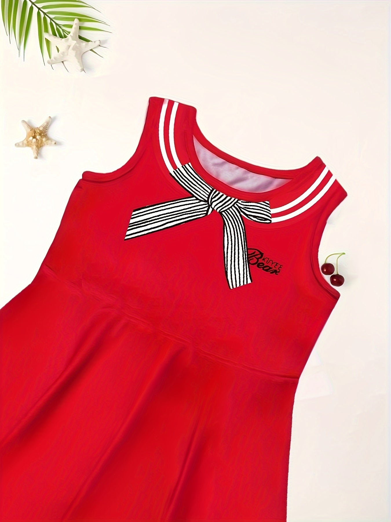 Girls Bow Sleeveless Dress Summer Gift