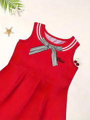 Girls Bow Sleeveless Dress Summer Gift