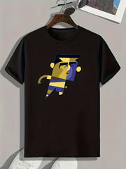 Football Player Pattern Print Men's Sports T-shirt