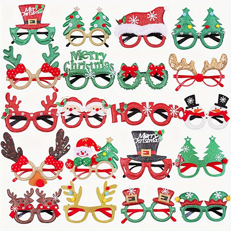Christmas Glasses Frame Glitter Holiday Eyewear Xmas Funny Photo Booth Costume