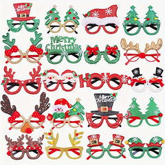 Christmas Glasses Frame Glitter Holiday Eyewear Xmas Funny Photo Booth Costume