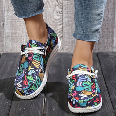 Women's Flat Canvas Shoes Lace Up Loafers