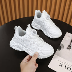 Girls' Chunky Shoes with Rotating Buckle Non Slip Soft Sole Sneakers