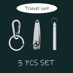 3pcs Nail Clippers Ear Spoon Keychain Set for Outdoor Travel