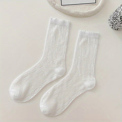 Bow Print Striped Socks Women's Stockings
