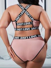 Sports Lingerie Set Ribbed Comfort Bra & Panty Two Piece Set