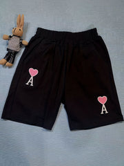 Girls Embroidered Letter Sweat Shorts Stretch Casual Sports Shorts For Kids