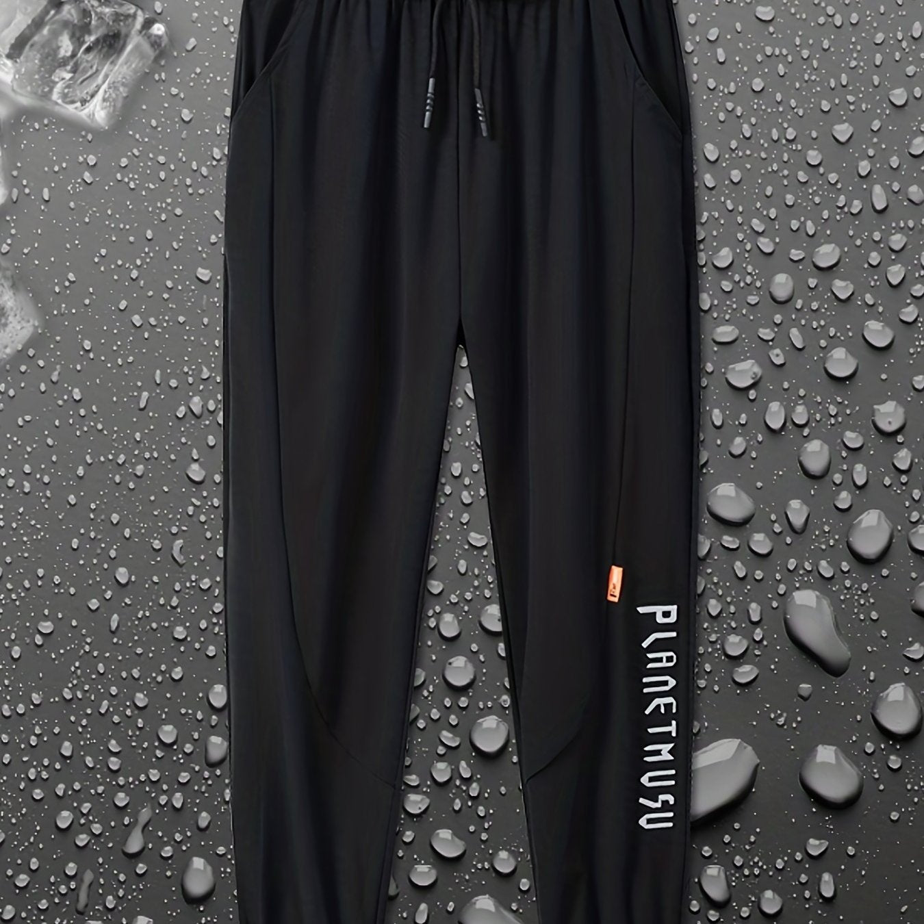 Boys Letter Graphic Quick drying Trousers Drawstring Waist Thin Casual Sport Jog
