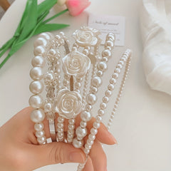 Faux Pearls Hair Hoop Princess Headwear Hair Accessories For Girls
