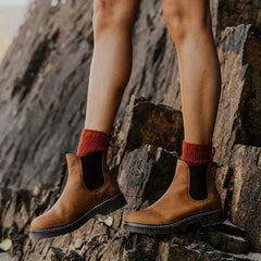Women's Chelsea Ankle Boots Round Toe Slip On Shoes