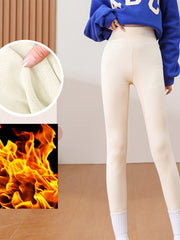 Plush Lined Thermal Pants Soft & Comfy Slim Elastic Tights