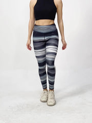 Striped Print Yoga Pants High Waist Slim Fit Leggings