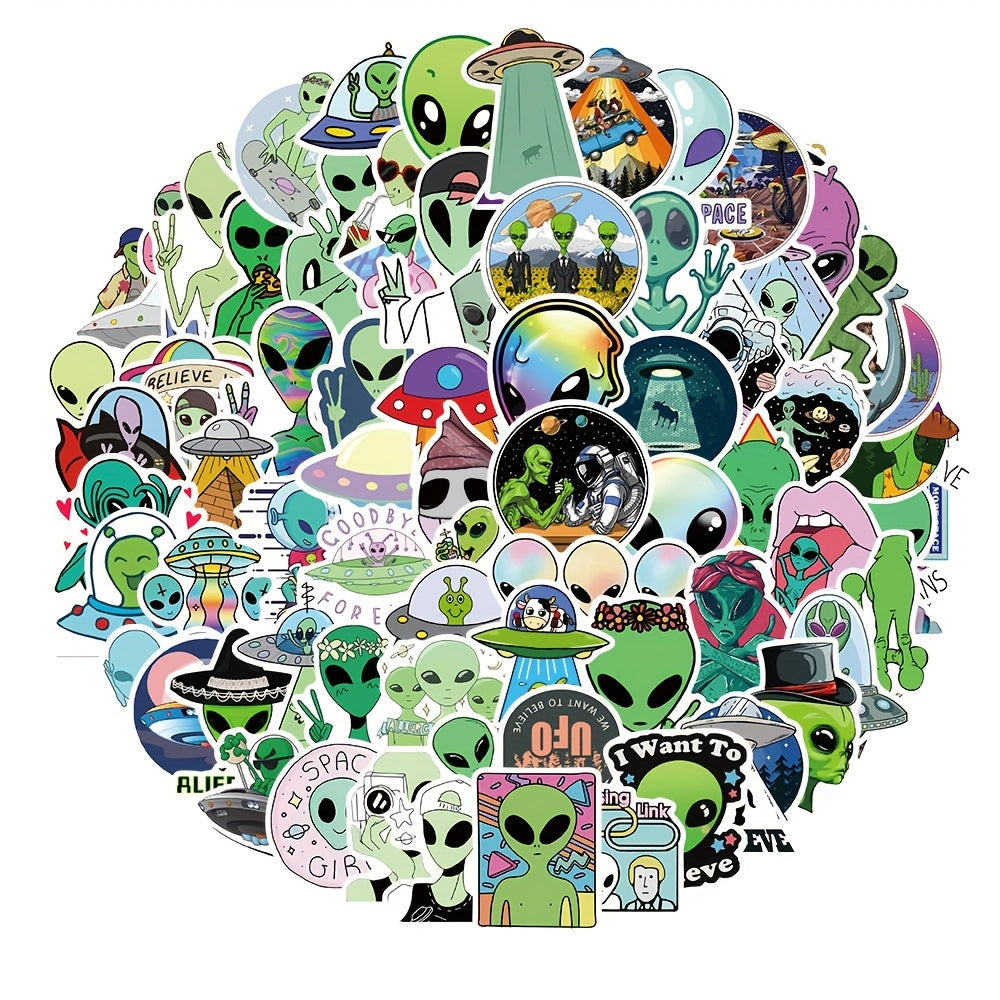 100pcs Alien Stickers Vinyl Waterproof Stickers Decals Scrapbook