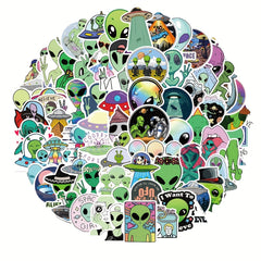 100pcs Alien Stickers Vinyl Waterproof Stickers Decals Scrapbook