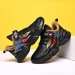 Boys' Casual Fleece Sneakers - Anti Slip Warm Shoes