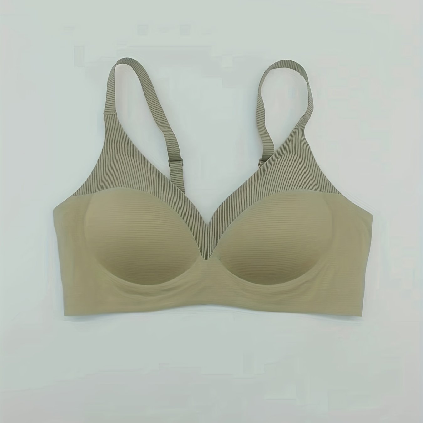 Striped Wireless Push Up Bra - Comfy & Breathable