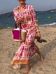 Women's Geometric Print Maxi Dress
