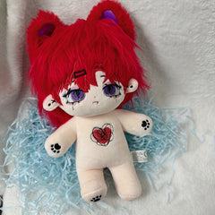 Red Long Hair Plush Doll with Big Ears