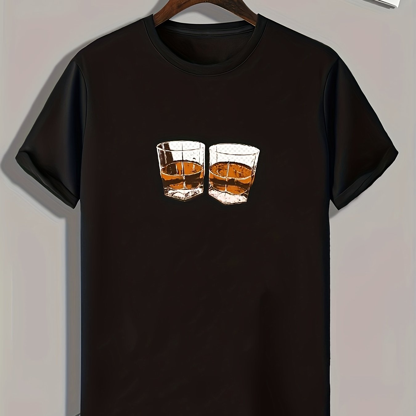 Alcohol Print Men's Comfy T shirt Outdoor Tee