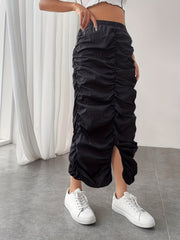 Elastic Waist Split Skirt for Spring & Summer