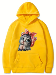 Bow Pattern Hoodie For Girls Long Sleeve Sweatshirt