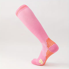 Striped Trim Calf Socks Compression Sports Knee High Socks Women's Stockings
