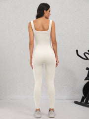 Women's Yoga Ribbed Bodysuit Sleeveless Jumpsuit