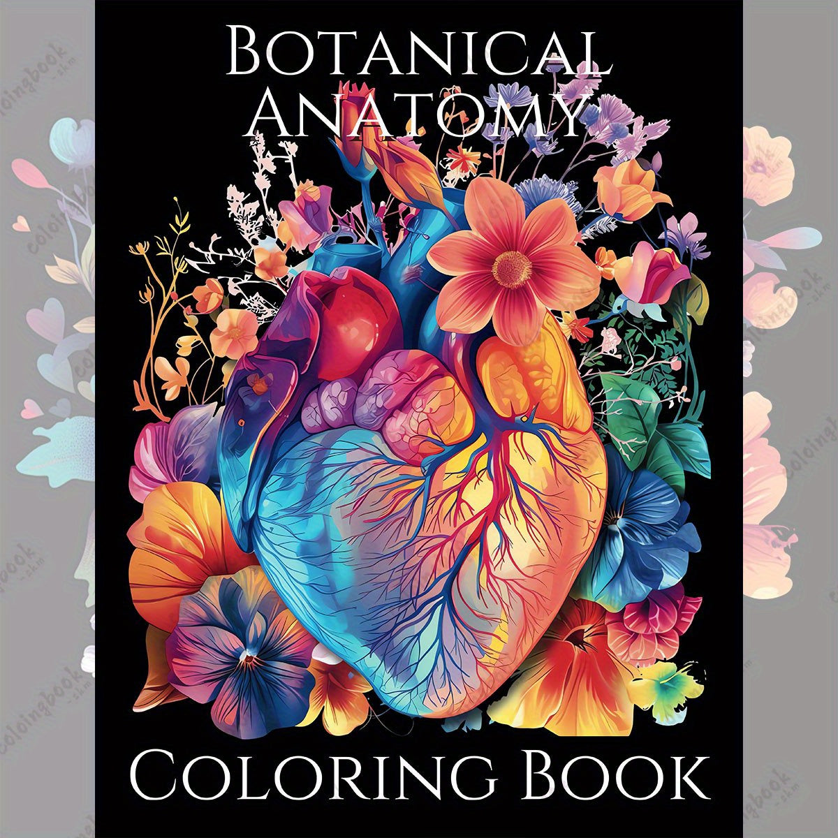 Botanical Anatomy Coloring Book for Adults Floral Heart Designs