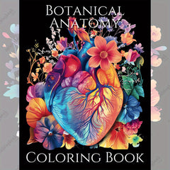 Botanical Anatomy Coloring Book for Adults Floral Heart Designs