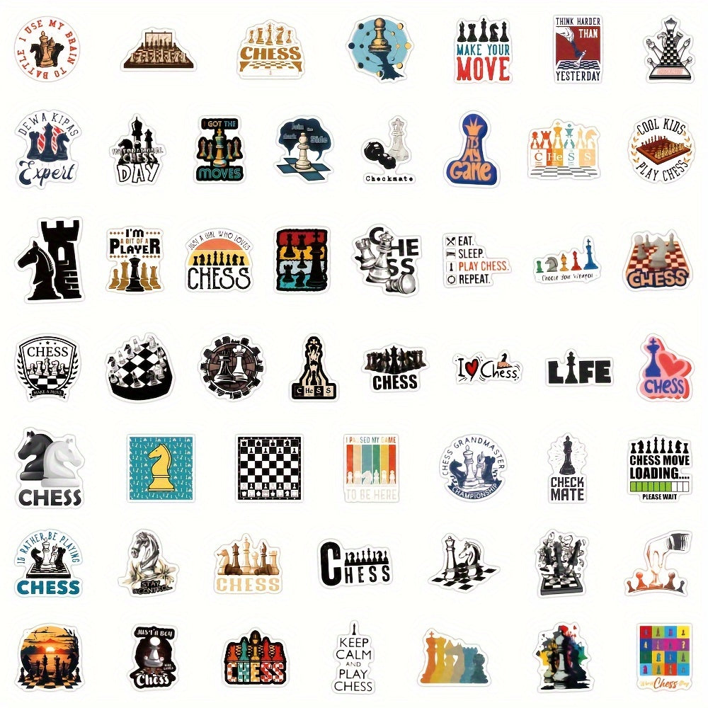 100PCS Chess Stickers Waterproof Scrapbook Journal Laptop Bump