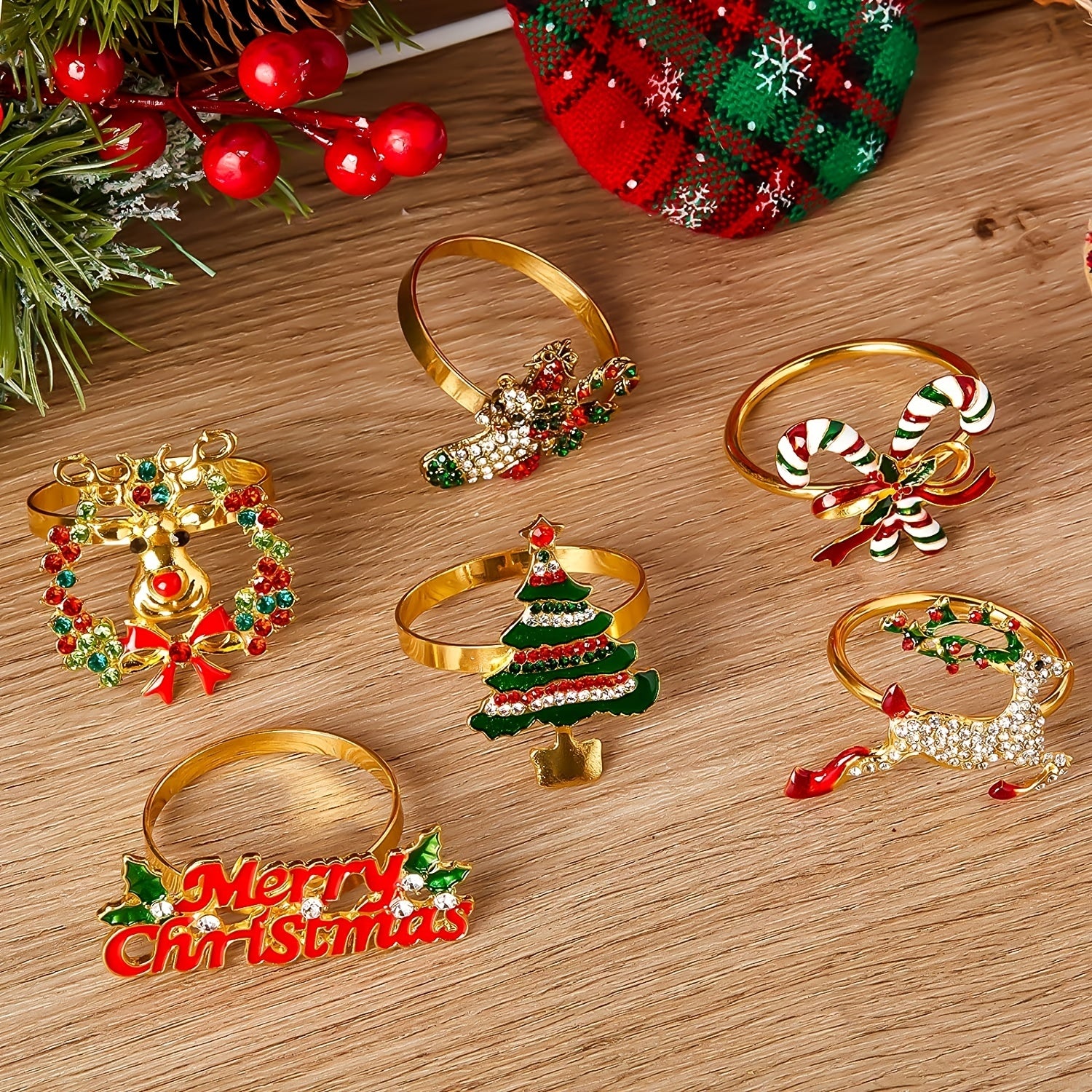 6pcs Stainless Steel Napkin Rings Carved Hollow for Special Occasions