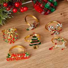 6pcs Stainless Steel Napkin Rings Carved Hollow for Special Occasions