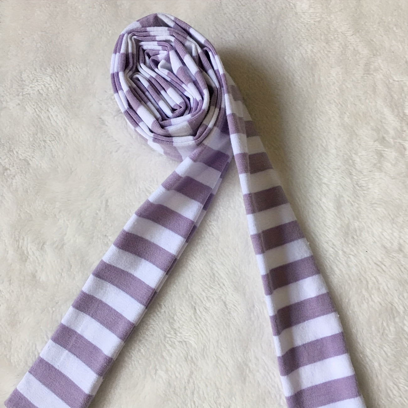 Purple Thin Scarf Stripes Pattern Four Seasons Wearable Scarves Accessories