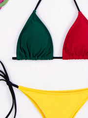 Triangle Tie Neck 2 Piece Bikini Set Sexy Swimsuit