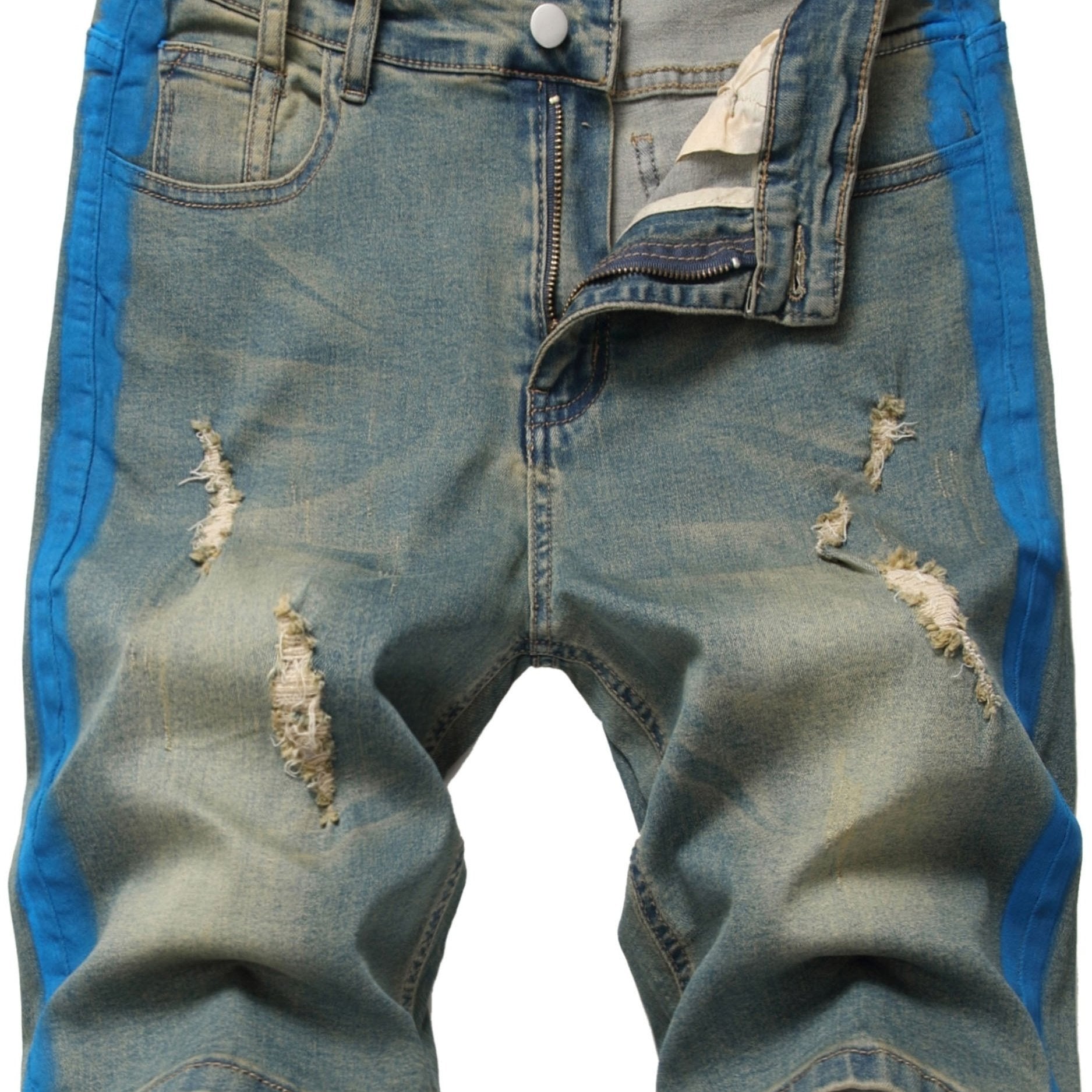 Men's Distressed Denim Shorts Casual Street Style