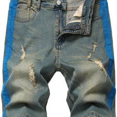 Men's Distressed Denim Shorts Casual Street Style