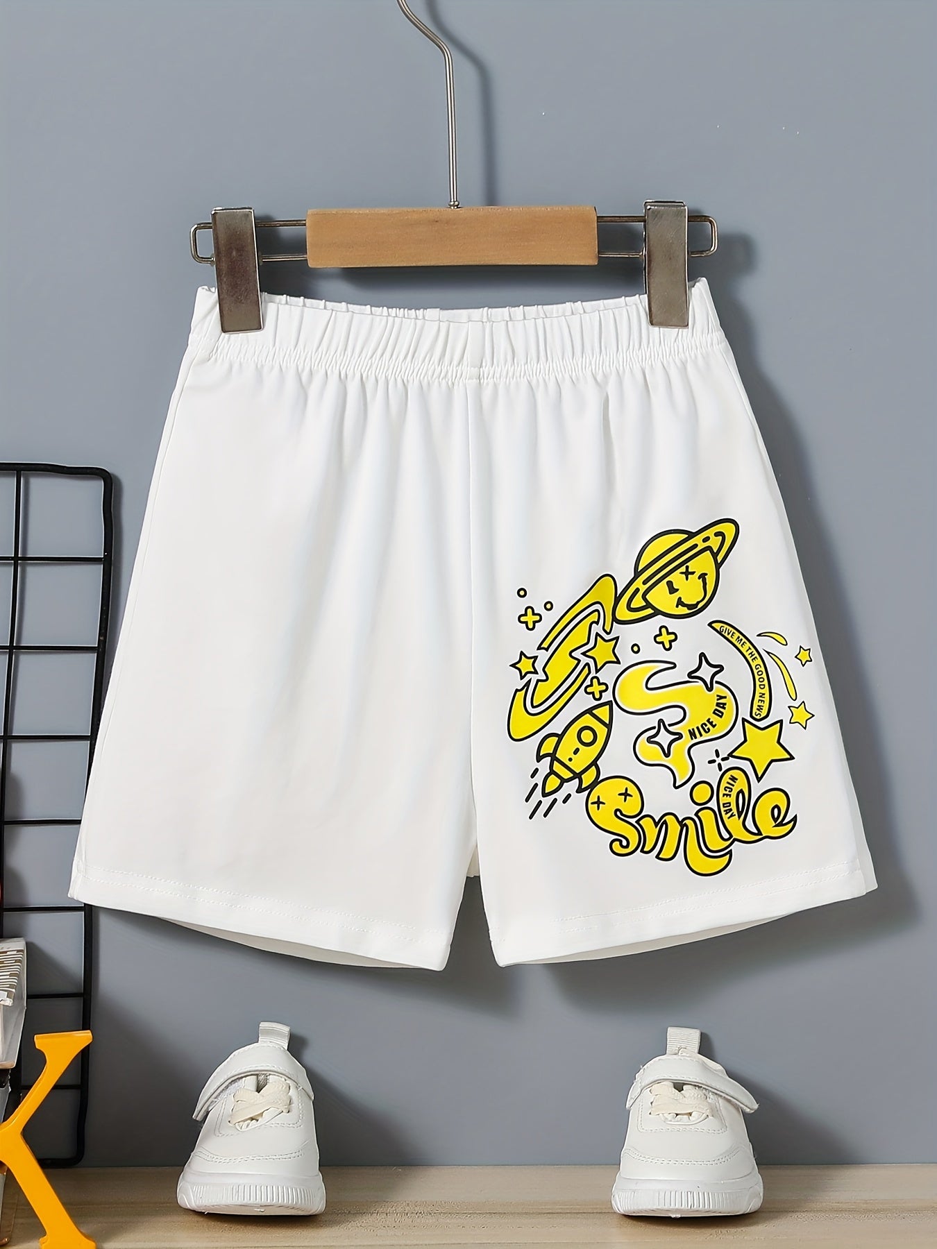 Cartoon Space Planet Boys Comfortable Shorts