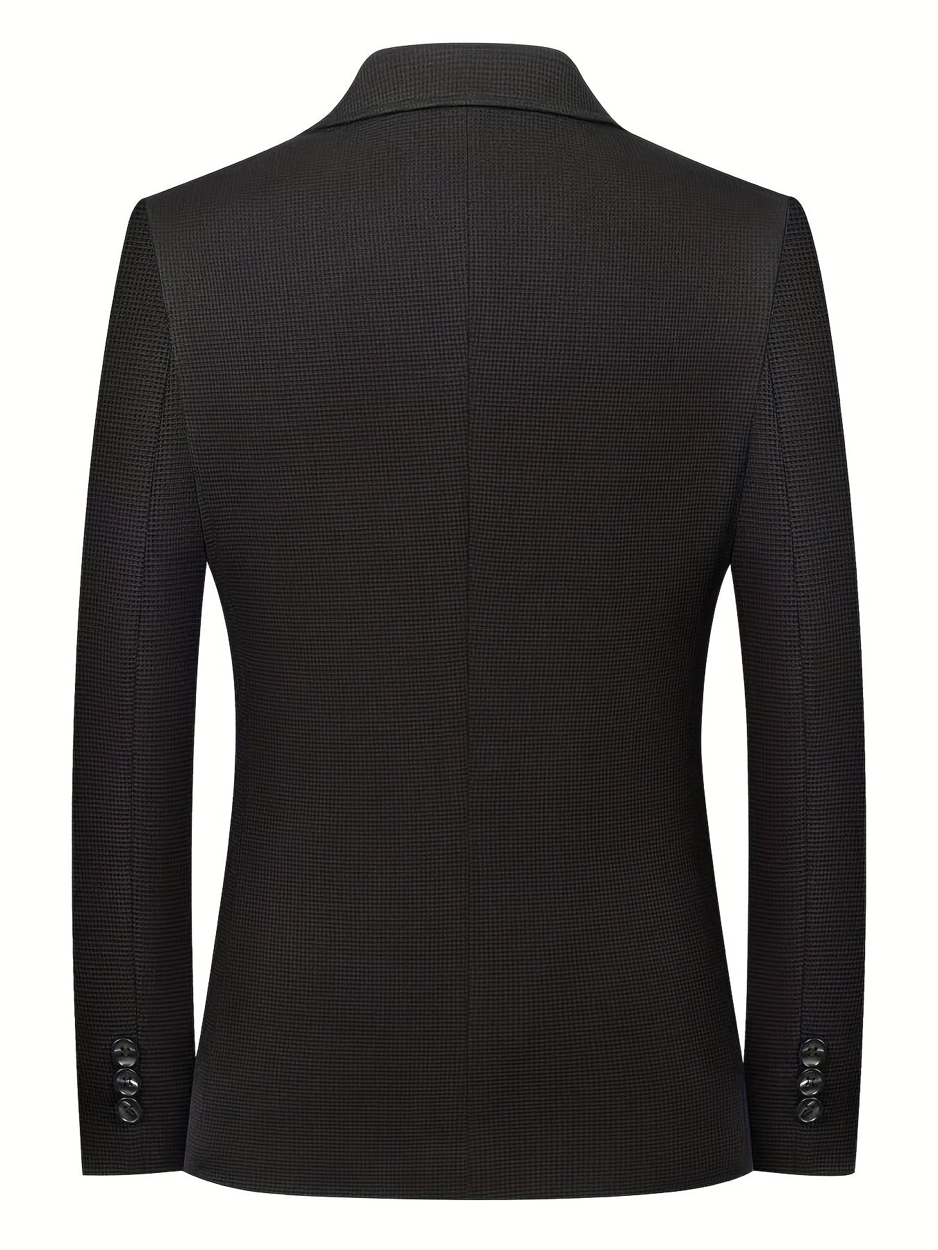 Casual Lapel Sports Coat Men's Waffle Pattern Blazer Spring Fall Business