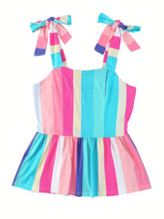 Striped Peplum Tank Top Casual Summer & Spring Women's Clothing