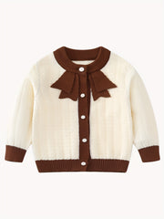 Baby Girls Button Round Neck Sweater Cardigan for Spring Autumn