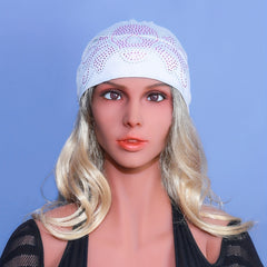 Skull Decor Turban Cap Lace Up Head Scarf Elastic Hijab Beanie Chemo Hats