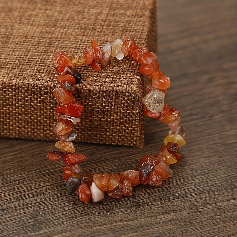Irregular Crystal Gravel Beaded Bracelet with Elastic Rope for Girls